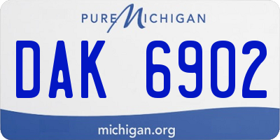 MI license plate DAK6902