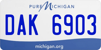 MI license plate DAK6903