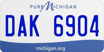 MI license plate DAK6904