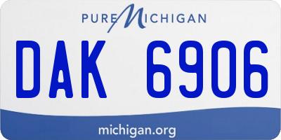 MI license plate DAK6906