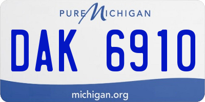 MI license plate DAK6910