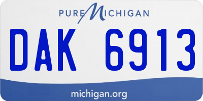 MI license plate DAK6913