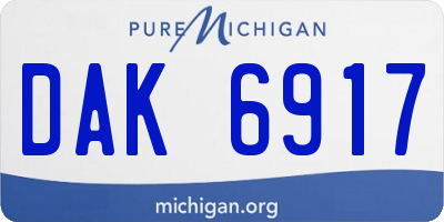 MI license plate DAK6917