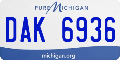 MI license plate DAK6936
