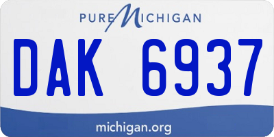 MI license plate DAK6937