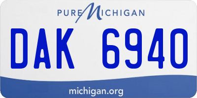 MI license plate DAK6940