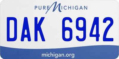 MI license plate DAK6942