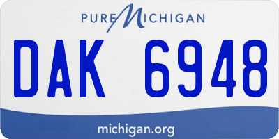 MI license plate DAK6948