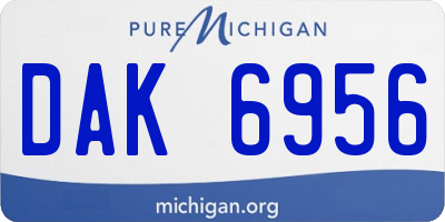 MI license plate DAK6956