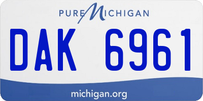MI license plate DAK6961