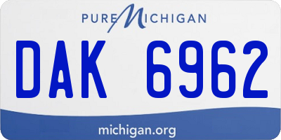 MI license plate DAK6962