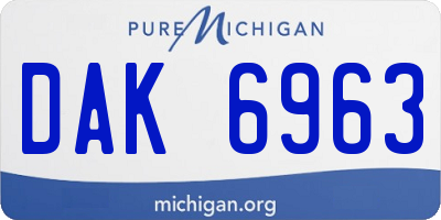 MI license plate DAK6963