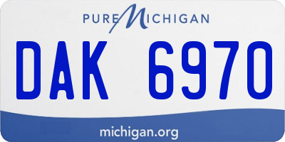 MI license plate DAK6970