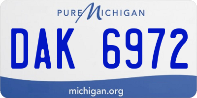 MI license plate DAK6972