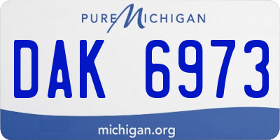 MI license plate DAK6973