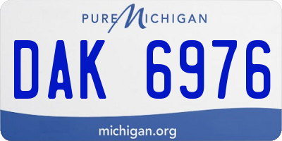 MI license plate DAK6976