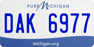 MI license plate DAK6977