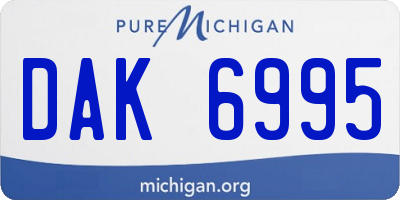 MI license plate DAK6995