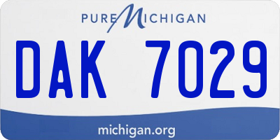 MI license plate DAK7029