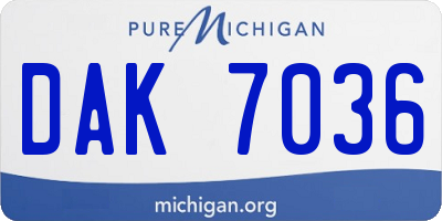 MI license plate DAK7036
