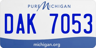 MI license plate DAK7053