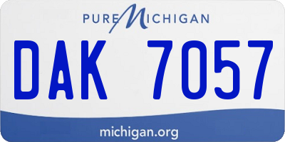 MI license plate DAK7057