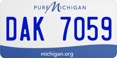 MI license plate DAK7059