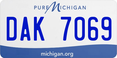 MI license plate DAK7069