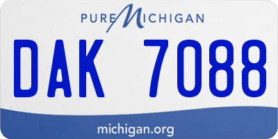 MI license plate DAK7088
