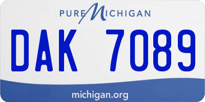 MI license plate DAK7089