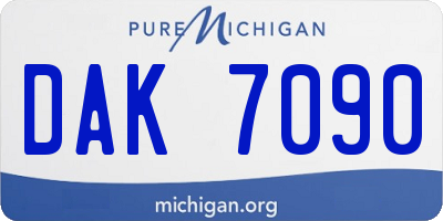 MI license plate DAK7090