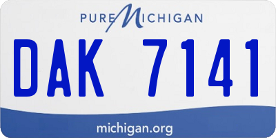 MI license plate DAK7141