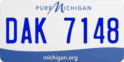 MI license plate DAK7148