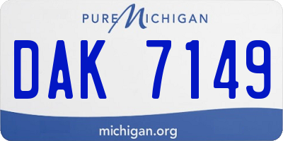 MI license plate DAK7149