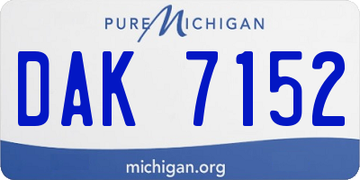 MI license plate DAK7152