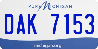 MI license plate DAK7153