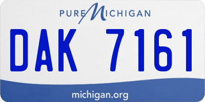 MI license plate DAK7161