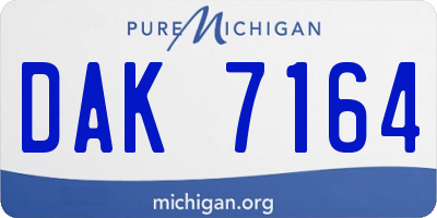 MI license plate DAK7164