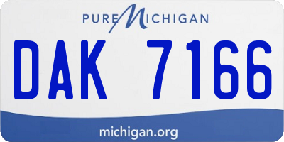 MI license plate DAK7166