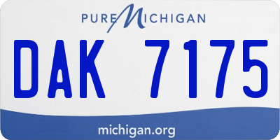 MI license plate DAK7175