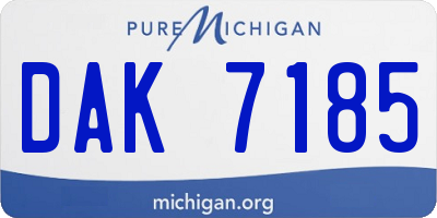 MI license plate DAK7185