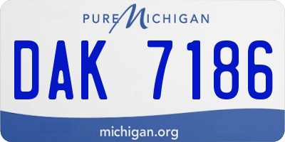 MI license plate DAK7186