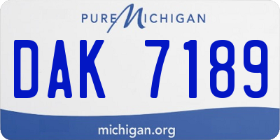 MI license plate DAK7189