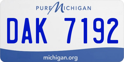 MI license plate DAK7192