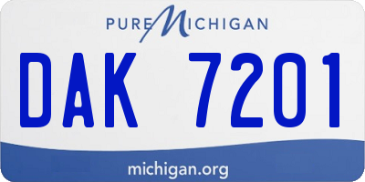 MI license plate DAK7201