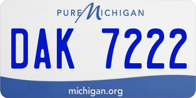 MI license plate DAK7222