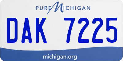 MI license plate DAK7225