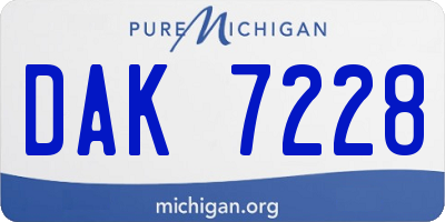 MI license plate DAK7228