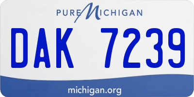 MI license plate DAK7239