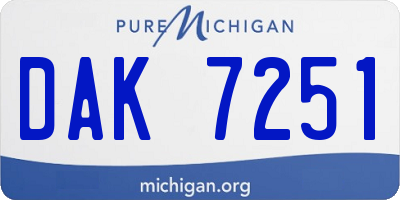 MI license plate DAK7251